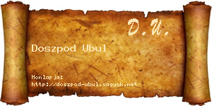 Doszpod Ubul névjegykártya